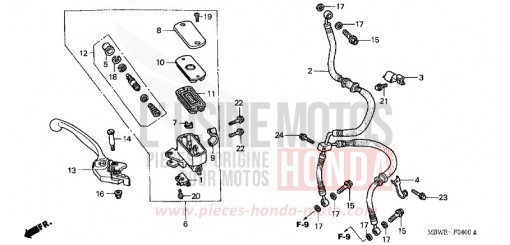 MAITRE-CYLINDRE FREIN AV. CBR600F4 de 2004
